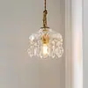 Lámpara Colgante Pequeña de Cristal de Lujo Vintage de Cobre Seleccionado Cuidadosamente para Pasillo, Entrada, Mesita de Noche, Balcón, Pasillo y Vestidor en Estilo Francés
