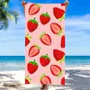 Toalha de Praia de Microfibra Colorida de Frutas de Verão, Absorvente de Água Impressa Digital de Secagem Rápida para Piscina Adulto Toalha de Banho Toalha de Praia