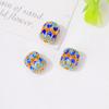 Cloisonné azul gota de óleo conta barril acessórios lótus conta barril conta pulseira feita à mão acessórios DIY contas soltas