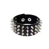 Pulseira Punk Rock Masculina Transfronteiriça com Design de Rebites Pontiagudos Multicamadas Couro PU Não Convencional Pulseira de Feriado Pulseira de Pulso