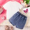 Traje de falda de verano para bebé niña Traje de bebé niña Falda vaquera de manga corta Categoría A Comercio transfronterizo Nuevo en verano