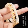 Jade Blanco Bodhi Carbón Garra de Gato Pulsera de Gato Cuerda de Mano para Mujer Regalo para Novia Lindo