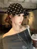 Boina Retro de Lunares Japonesa para Mujer, Gorra de Periodista Artística Versátil de Nicho para Verano, Sombrero de Equitación de Moda para Adelgazar el Rostro