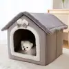 Jaula para Gatos, Casa Universal para Gatos de Cuatro Estaciones, Jaula Semi-Cerrada para Perros Pequeños y Medianos, Casa Cálida para Mascotas de Invierno