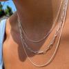 Joyería transfronteriza europea y americana moda personalizada geométrica cadena de cuentas cadena de clavícula collar de clip de papel simple apilado exquisito para mujer