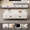 Mueble de TV de Pizarra para Sala de Estar, Apartamento Pequeño, Lujo Ligero, Mesa de Centro y Mueble de TV Moderno Minimalista de Gama Alta de Pie