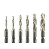 Machuelo Compuesto de Acero de Alta Velocidad Yunbei con Mango Hexagonal, Machuelo para Tornillo de Máquina, Broca Recubierta de Titanio, Herramienta Tres en Uno para Taladrado y Roscado