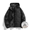 Jaqueta de Penas Masculina Enbu, Nova Outono/Inverno Leve com Capuz para Exterior Espessada Quente Jaqueta Puffer, Casaco Estilo Casal