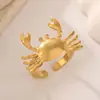 Moda Transfronteriza Europea y Americana Personalidad Anillo Sencillo de Acero de Titanio Niche de Internet Cangrejo Joyería para Mano Femenina Venta al Por Mayor