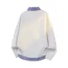 Sudadera de Dos Piezas Falsas Talla Grande con Cuello Camisero para Hombres y Mujeres, Nueva Tendencia Primavera y Otoño 2026 Estilo Americano Marca Popular Holgada Estudiante Manga Larga Top