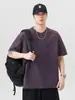 Ropa para Hombre Fengshe / Camiseta de Manga Corta Teñida en Nube para Hombre, Nuevo Estilo de Verano, Corte Holgado, Talla Grande, Algodón Puro, Top Casual de Manga Media de Peso Pesado