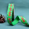 Fita Ribonada Cruzada de Natal 2,5cm Transferência de Calor Desenho Animado Caixa de Embalagem para Presente Fita para Decoração de Árvore de Natal
