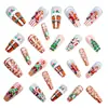 Manicura Navideña Europea y Americana Uñas Estilo Ballet de Longitud Media Caja de 24 Piezas Desmontable Manicura Serie Navideña Uñas Portátiles Lote