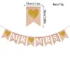 Decoración de Fiesta de Bodas Mrmrs Guirnalda Corazón Dorado Bandera Cola de Golondrina Bandera Colgante
