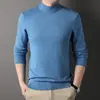 Suéter de Cuello Alto Medio para Hombre 2026 Otoño/Invierno de Punto de Manga Larga Pulóver Holgado de Cuello Medio Suéter Engrosado