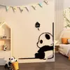 Em estoque decoração simples para quarto infantil menino menina quarto infantil decoração de panda de desenho animado adesivo de parede acrílico adesivo de parede fofo