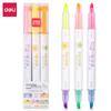 Resaltador Deli marcador para estudiante luz clave 6 colores ins alto valor de color color juego de marcadores dobles Venta al por mayor
