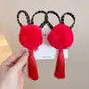 Pinza para el pelo de niña pequeña León Danzante Hanfu Borla Año Nuevo Accesorio para el pelo Peluca Princesa Lazo Adorno para el pelo Pinza para el pelo de niños