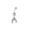 Anillo para Ombligo de Acero Inoxidable con Colgante de Flor de Personalidad Retro Europea Joyería para Piercing de Cruz
