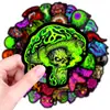 50 Pegatinas Fluorescentes de Estilo Gótico de Terror con Calaveras, Demonios, Animales y Diseños Únicos de Moda para Patinetas