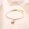 Pulseira de Sino de Camada Dupla Simples e Generosa Feminina Estilo Coreano Estudante Personalidade Simples Nicho Boudoir Popular Online iins Estilo Frio