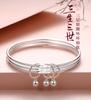 Pulsera Cerrada Simple de Moda Femenina Tercera Vida III Pulsera Campana Mano Multicírculo Encuentro 520 999 Plateado Pulsera de Plata de Ley