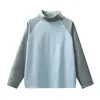 Otoño e Invierno 2025 Ajuste Delgado Cuello Alto Terciopelo Alemán Talla Grande Sudadera Doble Camiseta Básica Empalmada Manga Larga Transfronteriza Hombre