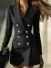 Transfronterizo 2026 Tienda independiente de Amazon moda nueva para mujer y elegante vestido corto a rayas con botones, cuello en V, europeo y americano