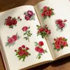 50 pegatinas románticas de rosa PET para ti, estilo ins, alto valor estético, exquisitos materiales de decoración floral para agendas