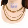 Cadena lisa de acero inoxidable de moda hip-hop simple multicapa apilada cadena cubana cadena retorcida cadena para la clavícula estilo unisex collar