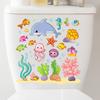 MK1116 calcomanías autoadhesivas de delfín de dibujos animados, medusa, estrella de mar, calcomanías impermeables para baño, tapa de inodoro, calcomanías para inodoro
