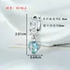 Nuevo pendiente de botón de oreja con pasador recto de colgante de corazón de iris de Iris Heart Henson, joyería para piercing de hueso de oreja con varilla de aleación de titanio