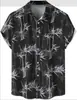 Exportação Transfronteiriça Camisas Havaianas Masculinas Moda Estampa 3D Impressão Digital Manga Curta Tops Atacado Estilo Tropical
