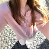 Cárdigan corto de punto color marrón melardo para mujer, otoño e invierno, alta gama, entallado a la cintura, suéter adelgazante, top interior