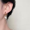 Pendientes sencillos de imitación de perla para mujer, con hebilla para la oreja, elegantes, retro, geométricos, con tono vibrante, gran oferta y a la moda.