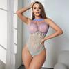 Europa y Estados Unidos transfronterizos sexy sexy prenda de una pieza cuello halter ola hueco tubo envolvente cadera uniforme perspectiva malla de una pieza