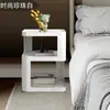 Mesita de noche creativa, negro grafito, estante abierto de varias capas, mesa pequeña para el dormitorio, rincón del sofá de la sala de estar, o mesa de centro