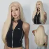 Perucas Transfronteiriças de Exportação Europeia e Americana para Mulheres com Touca Completa, Cabelo Longo Liso, Emagrecimento e Afinamento, Perucas de Cabelo Sintético