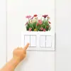 Hs-S37 Flor Realista Margarida Estilo Fresco Planta Floral Autoadesivo Adesivo de Interruptor Tomada Adesivo de Decoração para Casa