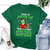 Camiseta de manga corta con estampado navideño de Grinch de pelo verde, ideal para Navidad europea y americana.