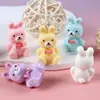 Accesorios de resina de conejito de dibujos animados simulados, pegamento de crema DIY para funda de teléfono, pasador de pelo, accesorio para el cabello, decoración de zapatos, decoración de colgante