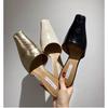 Sandalias Baotou Francesas de Primavera y Verano 2025 para Mujer, Calzado Exterior, Tacones Altos de Aguja, Mules de Punta Cuadrada, Zapatillas de Media Caña, Zapatillas de Tacón Alto