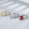 Anillo de plata esterlina s925 transfronterizo para mujer, con incrustaciones manuales de diamantes de alto carbono, corte de flor de hielo, anillo de azúcar rectangular de 8 x 10, joyería fina