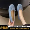 Sapatos Femininos Loafers Prata Retro Francês Solado Macio 2026 Mary Janes Vento Noturno Sapatos Baixos com Laço Dourado Sapatos de Vovó