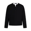 26579 High Street Estilo de Rua Americano Neutro Design Falso de Duas Peças Color Block Tendência de Rua Masculina Camiseta Manga Longa Solta Gola Redonda