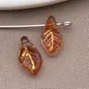Cuentas Espaciadoras de Vidrio Vintage Multicolor con Hoja Pintada en Oro Colgante Llavero DIY Hecho a Mano Accesorios de Joyería con Cuentas