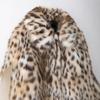 Jaqueta de Pele Sintética com Estampa de Leopardo para Mulheres 2025 Outono e Inverno Novo Estilo Europeu e Americano Solta com Lapela Jaqueta Casual