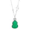 Colar de cabaça de ágata verde de prata esterlina S925 para mulheres, assimétrico, cobre, retrô, estilo nacional, personalidade, temperamento, versátil, requintado