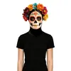 Festa à fantasia de cosplay de Halloween fantasia de demônio zumbi macacão floral de caveira do Dia dos Mortos mexicano para mulheres