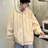 Moletom Cardigan Masculino Primavera Solto Casual Pulôver Top Adolescente Pessoas Gordas Tamanho Grande Roupas Masculinas Jaqueta com Zíper